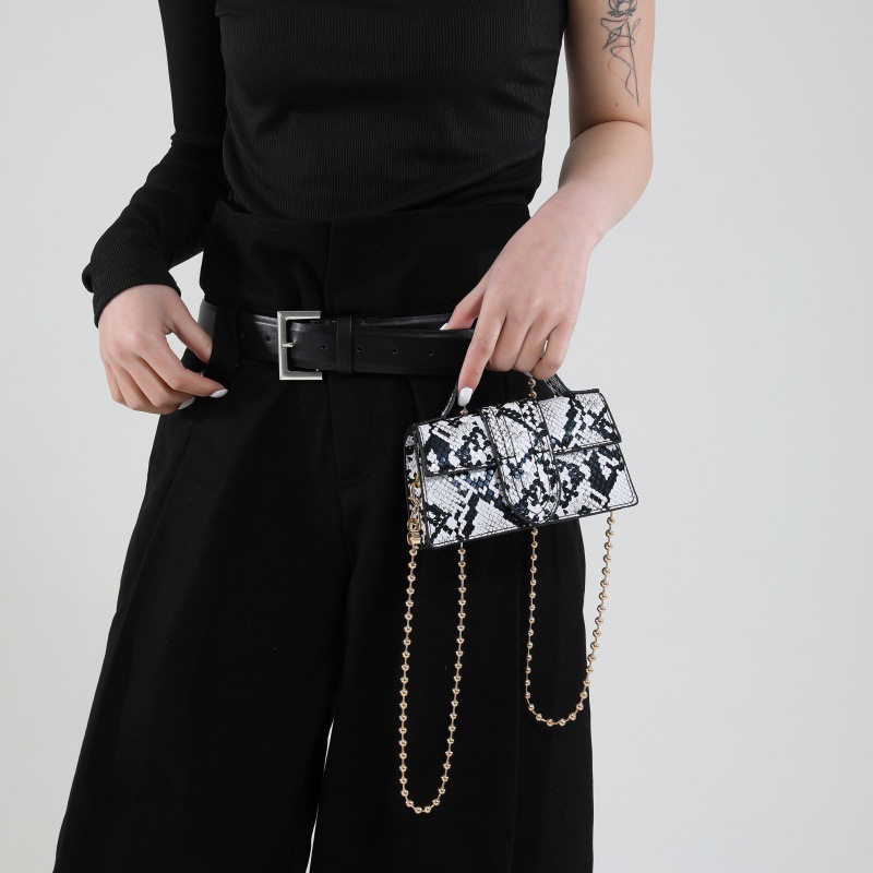Bolso de cadena de textura transfronteriza 2025 verano nuevo bolso mini bolso de hombro con patrón de serpiente bolso de mensajero con patrón de cebra marea