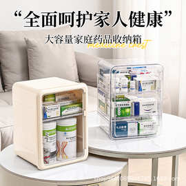 家用药箱家庭装小收纳盒抽屉式大容量药品药物医疗包的急救医药箱