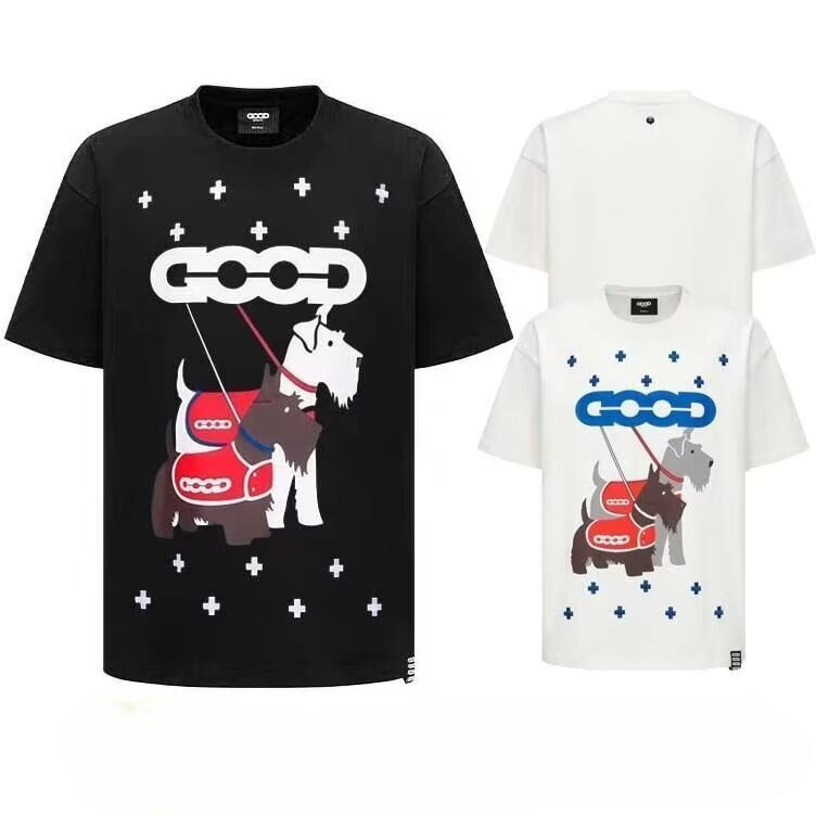 Good New Trendy Brand Rhinestone Printed Hollow-Out Luxury Versatile Loose Short-Sleeve Heavyweight T-Shirt for Men and Women
