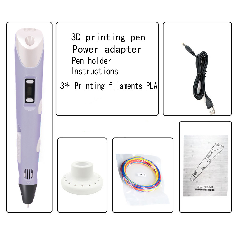 [보라색] 펜 홀더 포함/원 3개 포함 3m 와이어