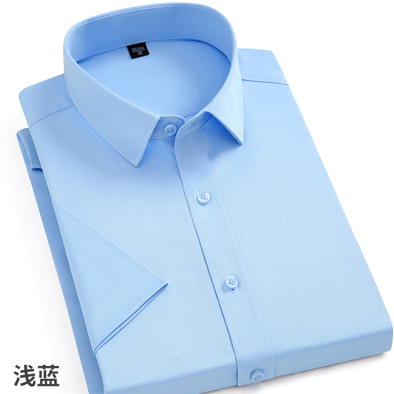 Nueva camisa de manga larga de algodón elástico antiarrugas sin planchar para hombres camisa de negocios de fácil cuidado para hombres en stock al por mayor