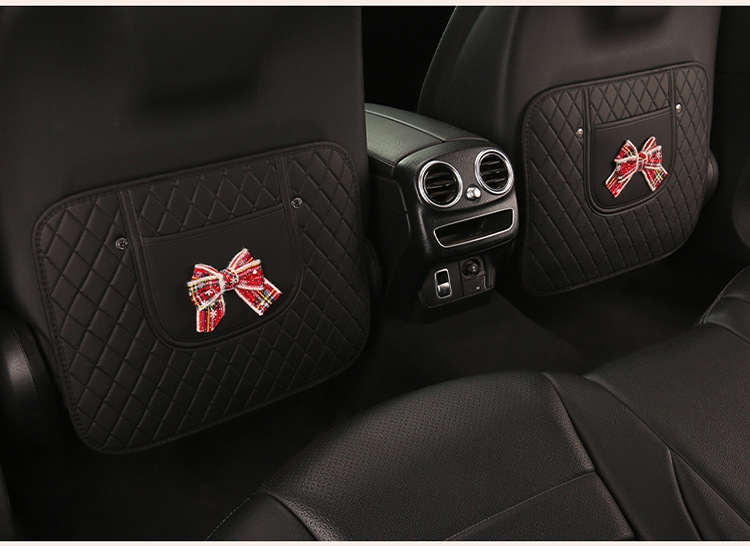 Car Anti-Kick Pad Christmas Bow Anti-Kick Pad Children's Chair Back Anti-Kick and Anti-Dirt Pad Rear Seat Pad