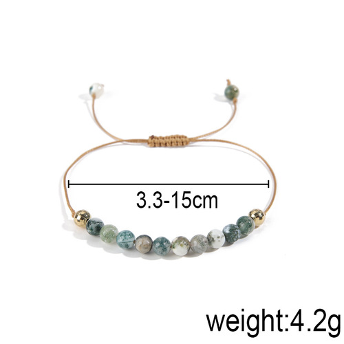 Vintage Korean Style Adjustable Women's Stone Weave Bracelet Bohemian Ethnic Jewelry One Piece Dropshipping