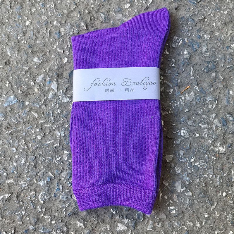 2025 nuevas calcetines de baile de color de mujer de dopamina calcetines de algodón de color sólido calcetines de tirada calcetines cuatro estaciones