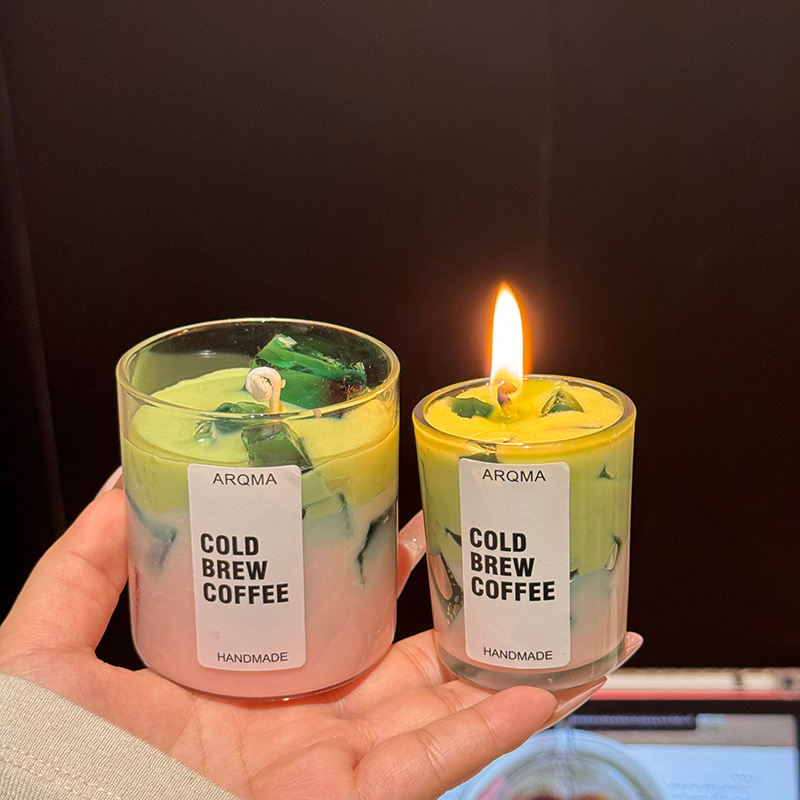 Café helado con frutas de doble color fragancias fotos adornos festivos regalo de mano con frutas de aroma