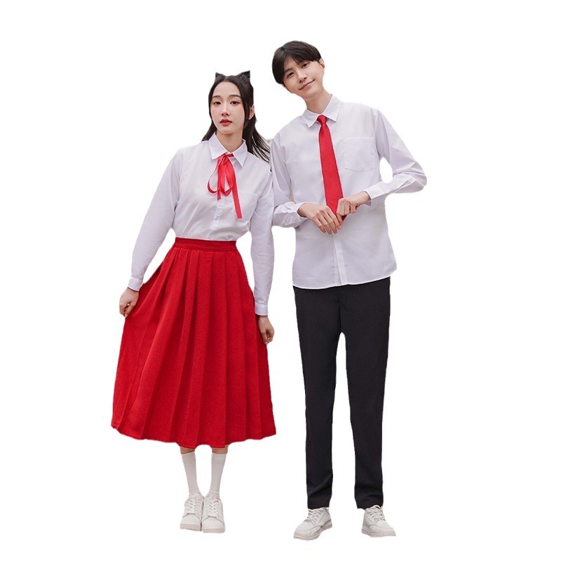 재고 JK 유니폼 여자 긴 소매 가을 수업 유니폼 대학 스타일 중학교 학생 게임 교복 졸업 시즌 세트