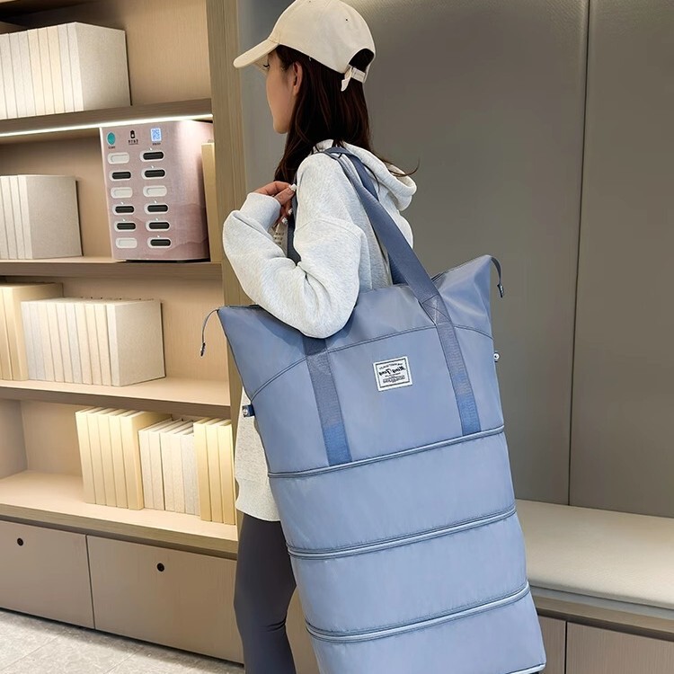 ユニバーサルホイールトラベルバッグ女性用大容量荷物バッグ軽量折りたたみトロリーケース収納プーリー付きチェックイン荷物バッグ|undefined