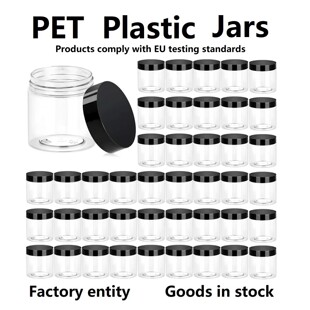 Plastic Jars Round Clear Jars with Lids�ܷ�޺�ɫ�w�V��ƿ