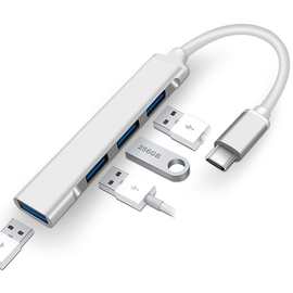 Type-C一拖四USB3.0拓展坞转接线头MAC book手机四合一OTG转换器