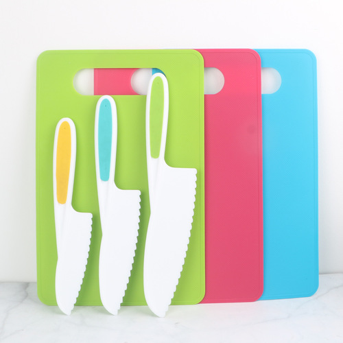 Wholesale Children's Plastic Fruit Knife Birthday Cake Server Cheese Dessert Bread Knife Peeler Toy Knife Set
