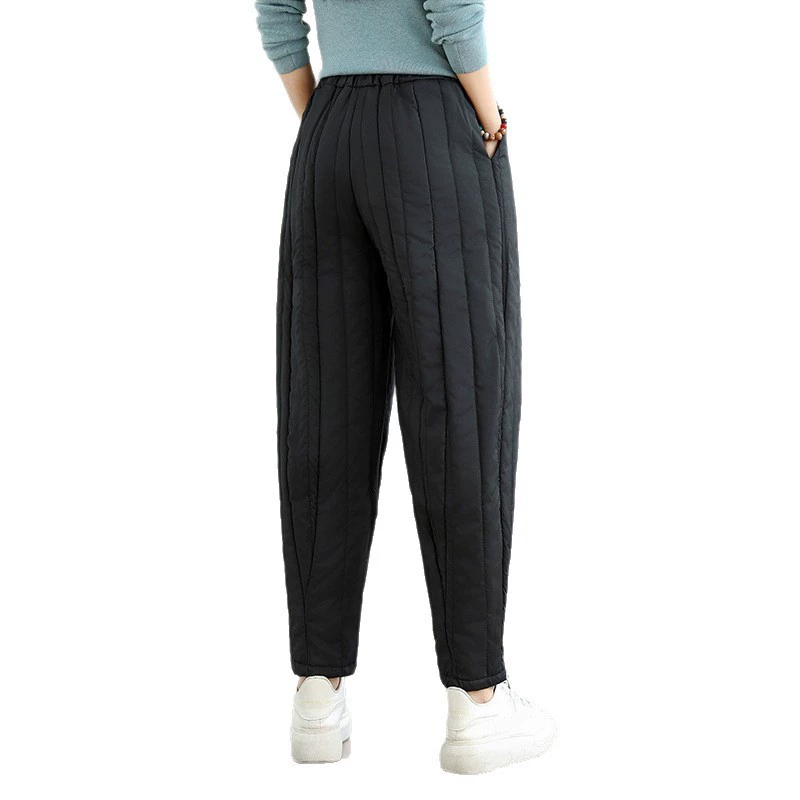 Quilted flashlight, winter keep warm trousers, loose fit, increased thickness