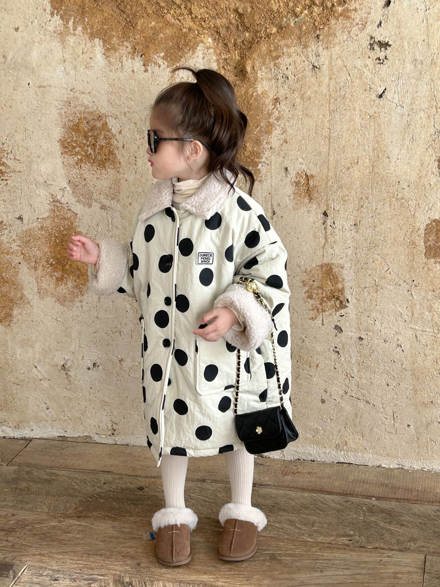 Cute Round Dots Cotton Blend Polyester Girls Outerwear display picture 7