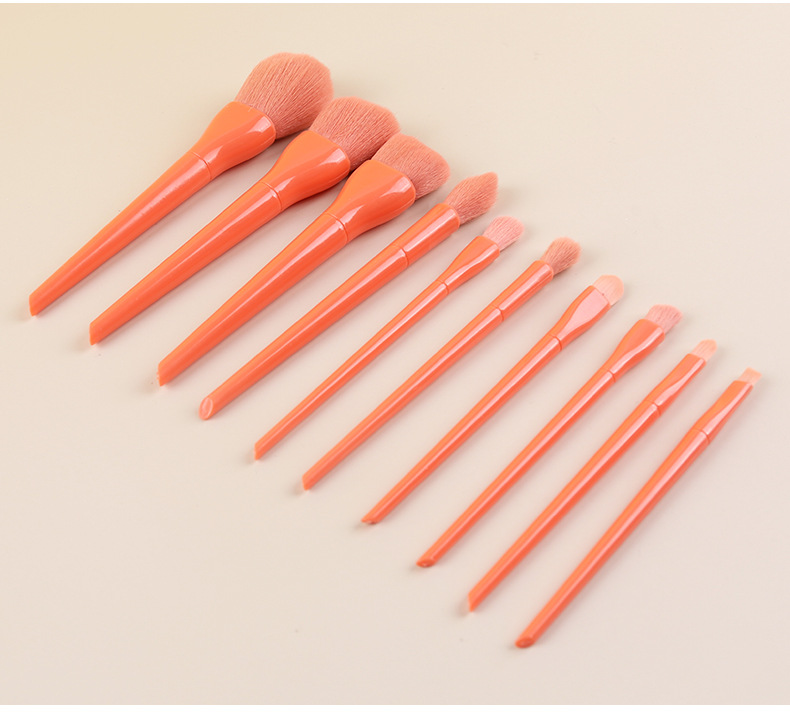 Wholesale Simple Four-color 10 Portable Makeup Brush Set display picture 3