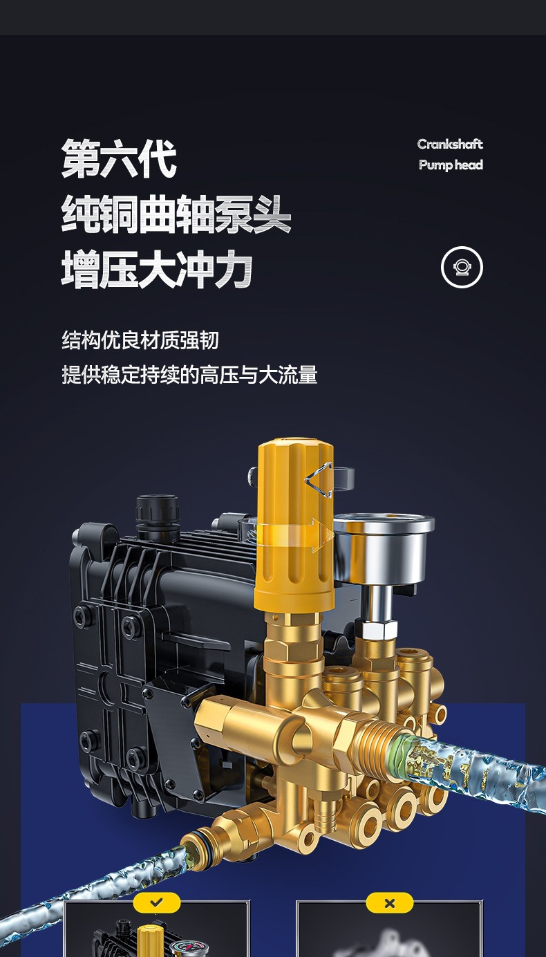 Delixi Car Washing Machine 220V Commercial Car Wash Shop Farm High-Power Ultra-High-Pressure Cleaning Machine Booster Water Gun Pump