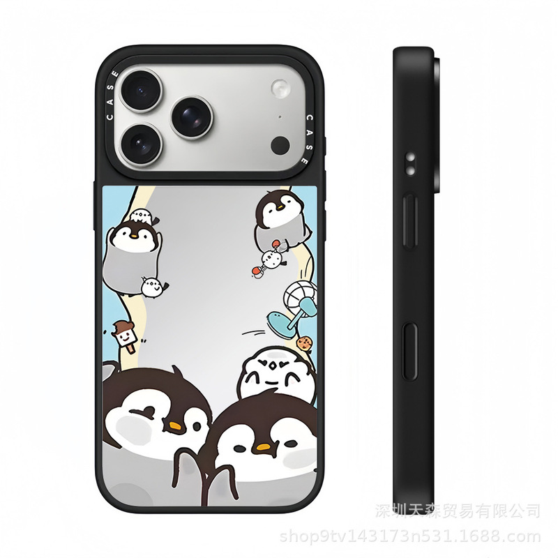 CASET联名企鹅呆小毛适用苹果iPhone17ProMax手机壳16潮牌14镜面|undefined