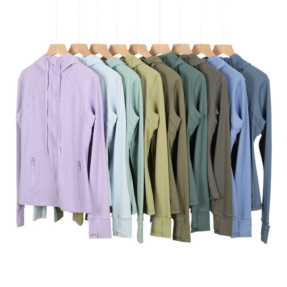 Women's Clothing Slim Fit Hooded Jacket For Women Zipper Cardigan Fitness Top For Running Yoga Sports In Stock_ecoleips.com