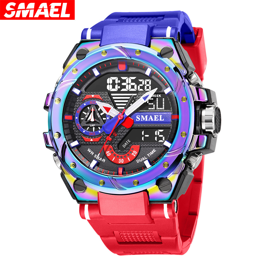 Reloj digital SMAEL 8060 para hombre, deportivo, multifuncional, de aleación, con esfera grande.
