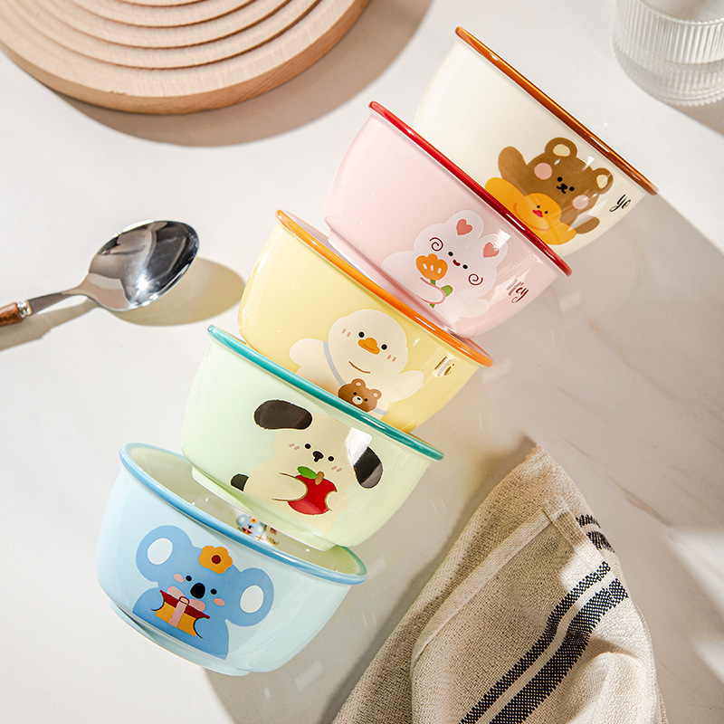アニマルランド ライスボウル ホーム 2025 新しい誕生日ギフト食器子供用小ボウル個人用かわいい磁器ボウル|undefined