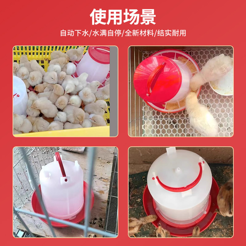 Chicken Feeding Trough, Automatic Waterer for Chicks, Thickened Water Bucket, Feed Bucket, Chicken Feeder for Chickens, Ducks, and Geese