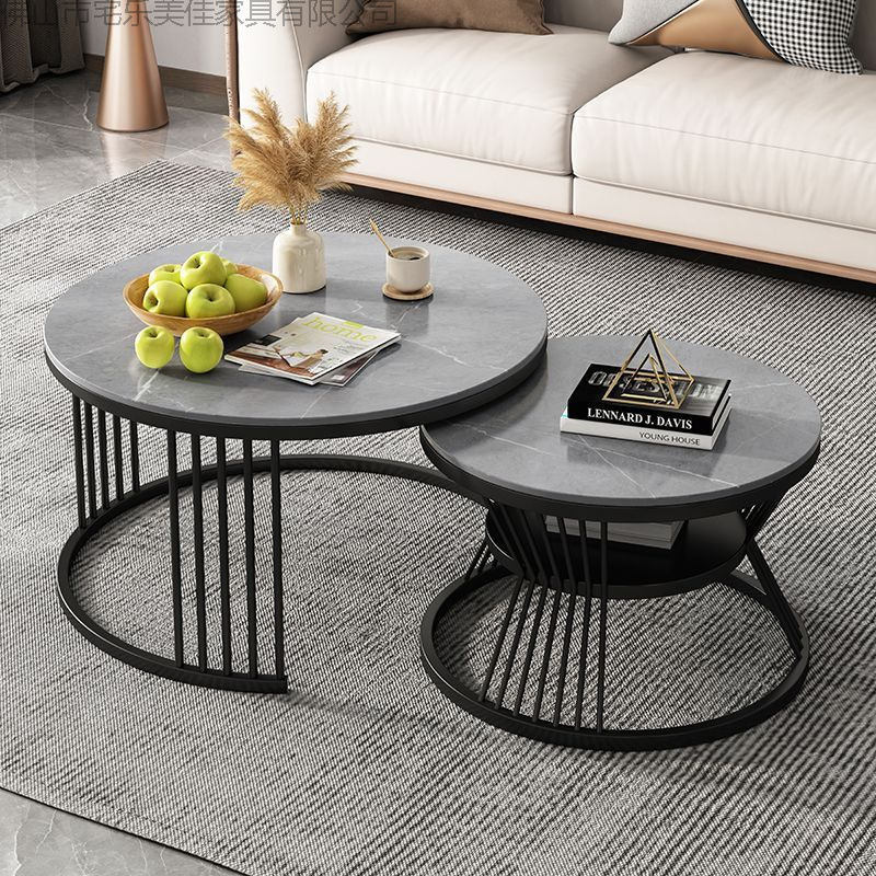 Mesa de té de roca nórdica sala de estar pequeña casa mesa de té redonda mesa de té moderna creativa mesa de té