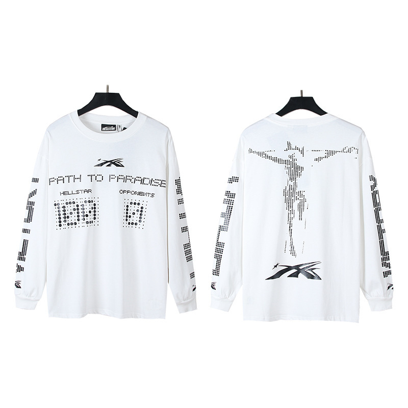 クロスボーダー卸売Hellstar地獄の星TShirt秋装美潮高街ゆるい長袖tシャツ男女潮|undefined