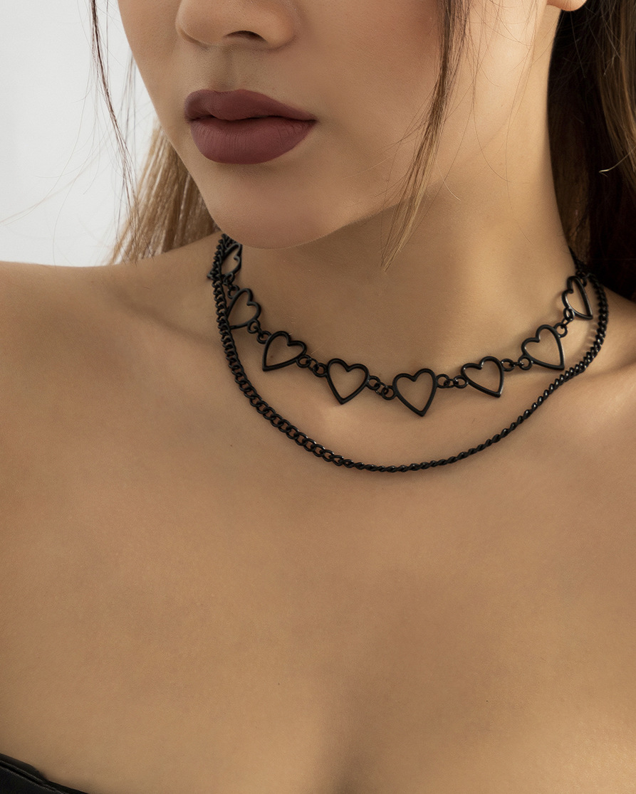 Wholesale Jewelry Fashion Heart Shape Iron Hollow Out Choker display picture 3