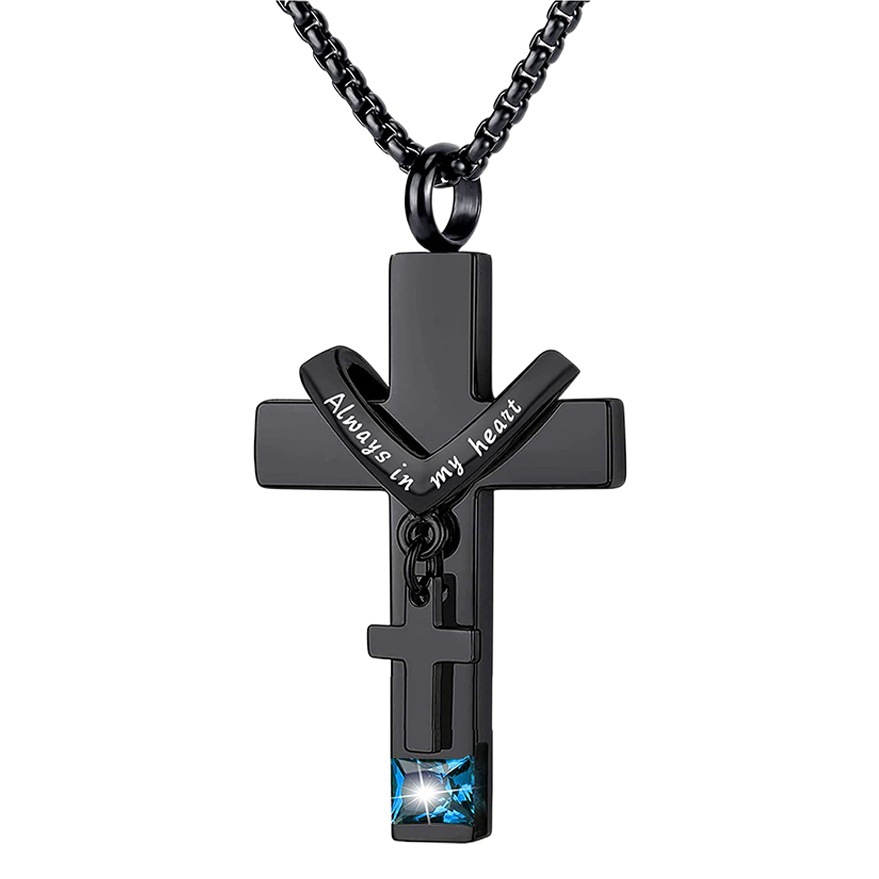 Amazon nuevo europeo y americano perfume botella collar cenizas collar Cruz mascota animal urna Memorial colgante