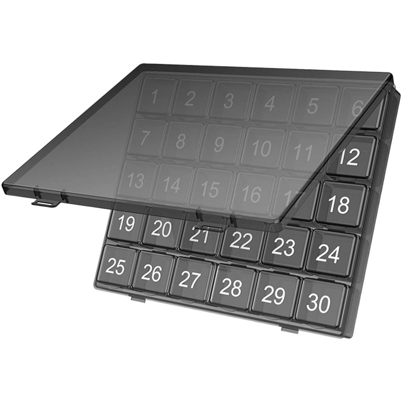 Una vez al día 30 rejillas al mes caja de la medicina gran compartimiento caja de almacenamiento squeeze abrir portátil de viaje caja de la vitamina PP