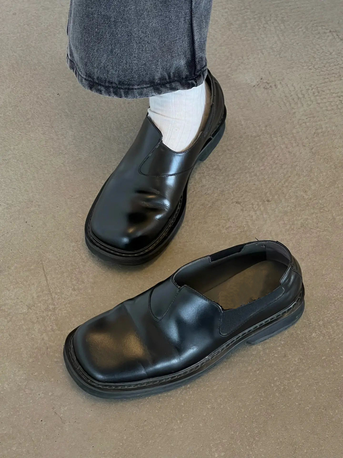 ShoeVault Lazy Commuter, scarpe derby slip-on da uomo alla moda in pelle elasticizzata con punta alta e bassa, per lavoro e guida_voghion.com