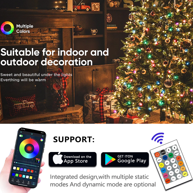 Magic color de cuero línea de luz de sonido Bluetooth pickup control de punto de ritmo caballo corriendo LED Cadena de luz ambiente de Navidad luz de color 20 M caja de color