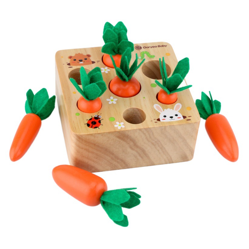 Juguete transfronterizo Oryeobaby para tirar de zanahoria, rompecabezas educativo para niños, juego de zanahoria, material didáctico Montessori para hombres y mujeres