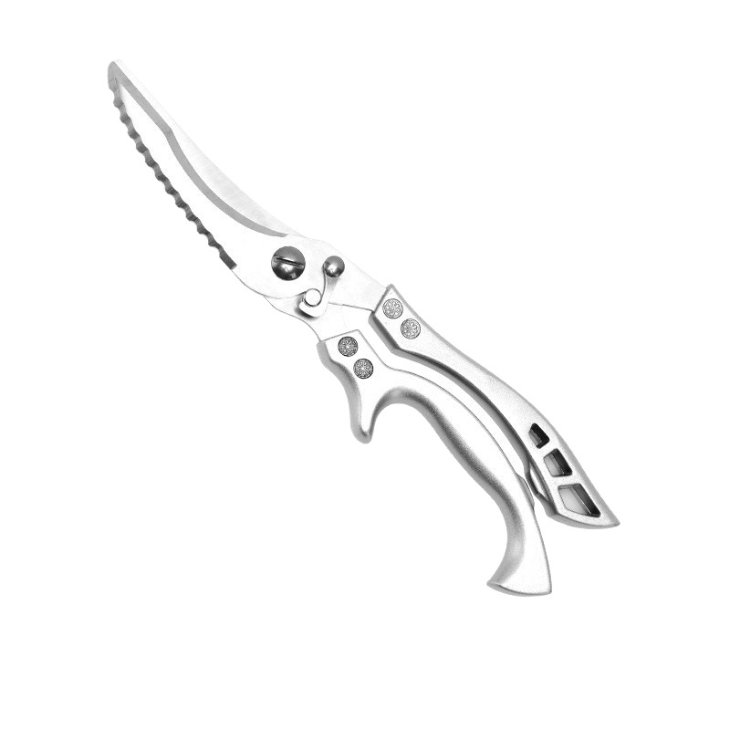 Cruz-frontera fuerte hueso de pollo tijeras mango de aluminio tijeras de cocina de acero inoxidable hogar tijeras barbacoa cocinado alimentos tijeras mariscos tijeras