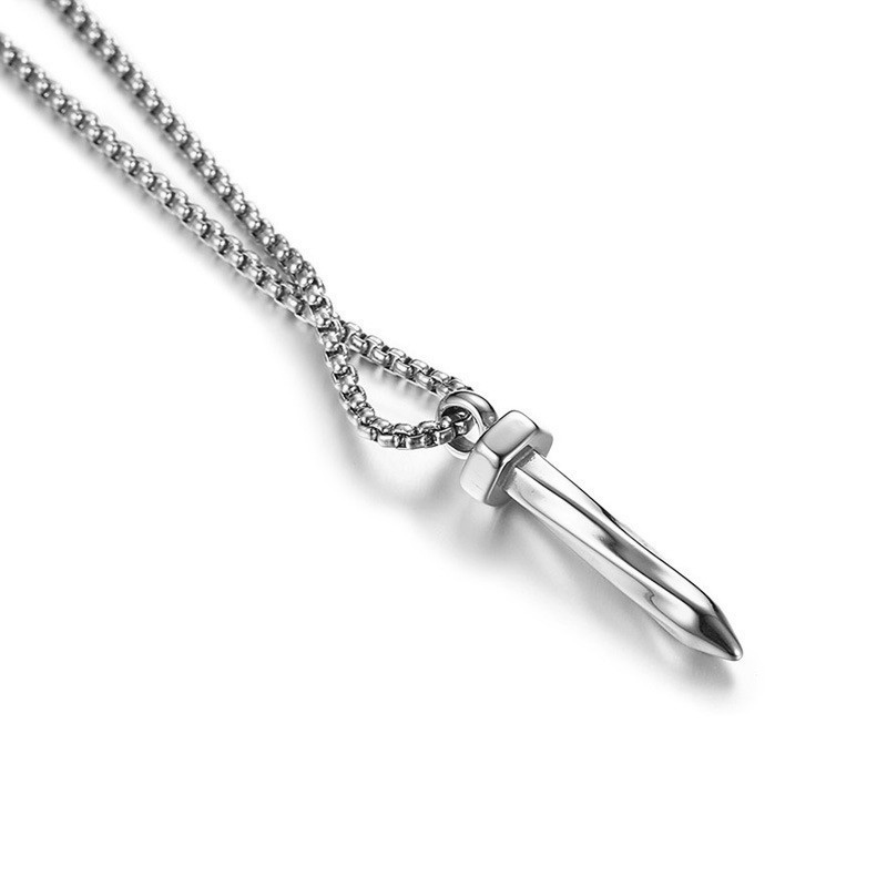 Neue Halskette in Nagelform aus Edelstahl, koreanische Version, modisch, trendig, vielseitig für Männer und Frauen, schlicht_voghion.com