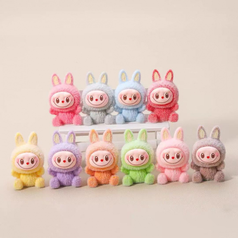 無地植毛布かわいいミニ人形トレンディなフィギュア装飾品 diy ジュエリーアクセサリーブラインドバッグペンダント装飾品|undefined