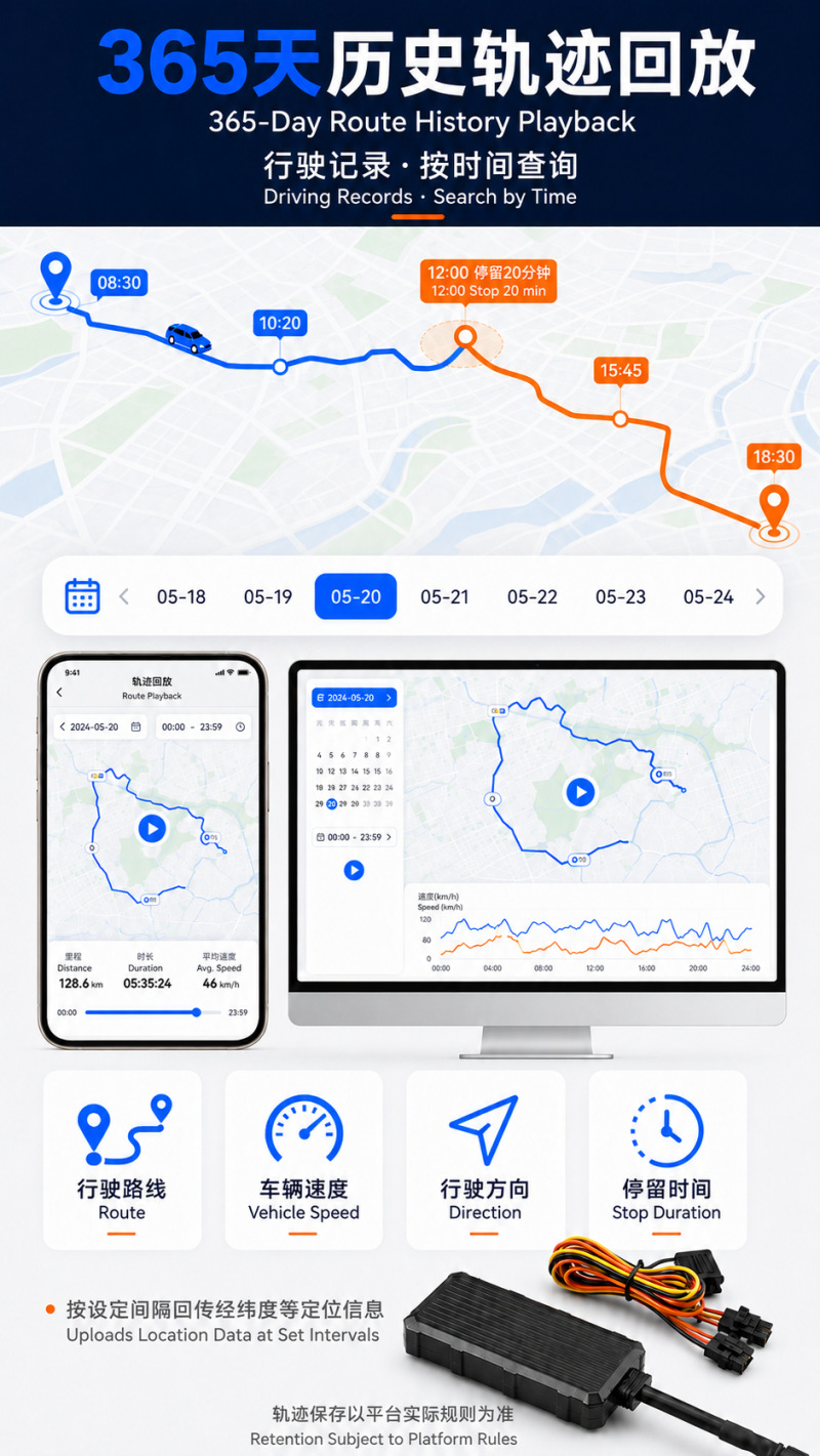 4G vehicle-mounted Beidou locator for cars, trucks, and electric vehicles, wired remote fuel and power cut-off fleet management terminal wholesale