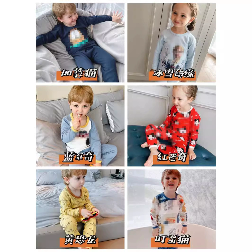 Children's Cotton Thermal Pajama Set, Unisex Autumn Sleepwear, Split‑Type Warm, 100–150 cm