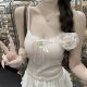 6841 Autumn and Winter New Korean Style Slim-fit Pure Lace Lace Lace-up Chest Pad Slimming Sling Inner Vest Top