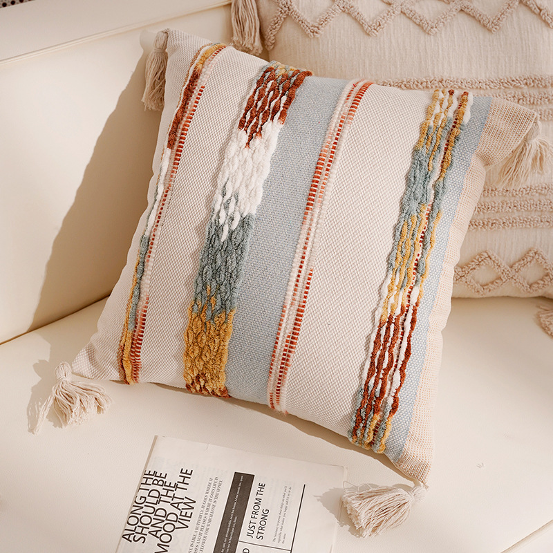 Nórdico inswind almohada simple versátil sala de estar sofá cojín dormitorio ventana flotante cabeza de cama respaldo cojín almohada cubierta