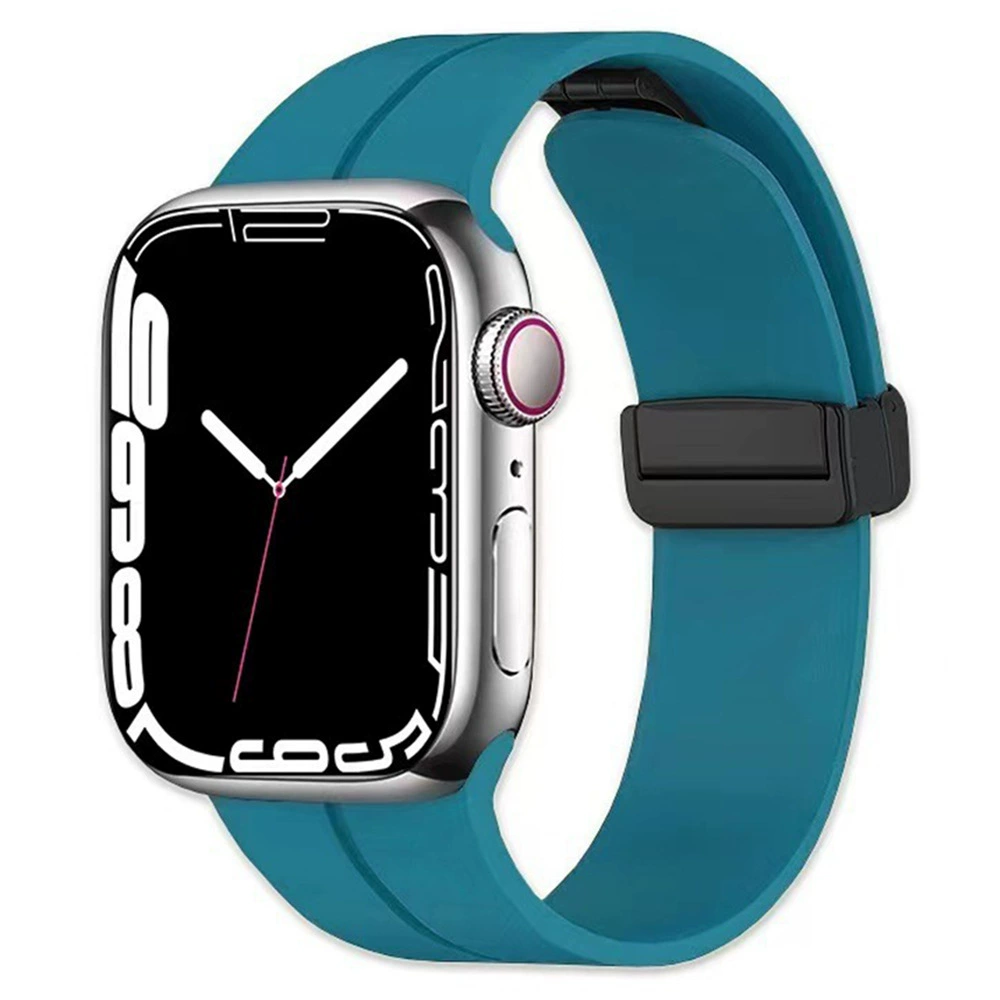 Применение Apple Watch iWatch876SE силиконовый магнитный ремешок Apple Watch однотонный складной браслет