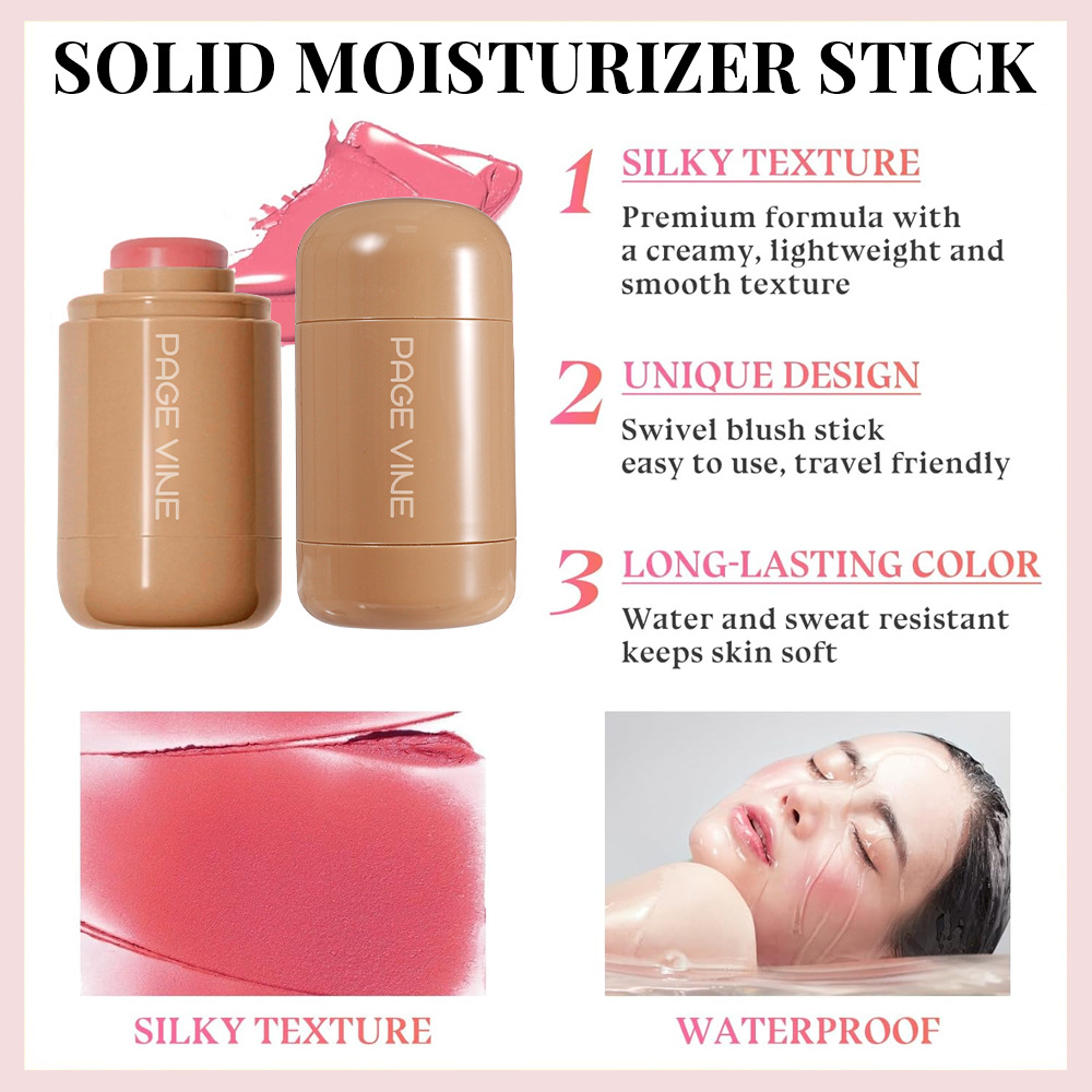 Transfronterizos de venta caliente maquillaje de bolsillo blush natural desnudo maquillaje brillante mate labios mejillas de doble uso reparador de color rohmín barra de agua