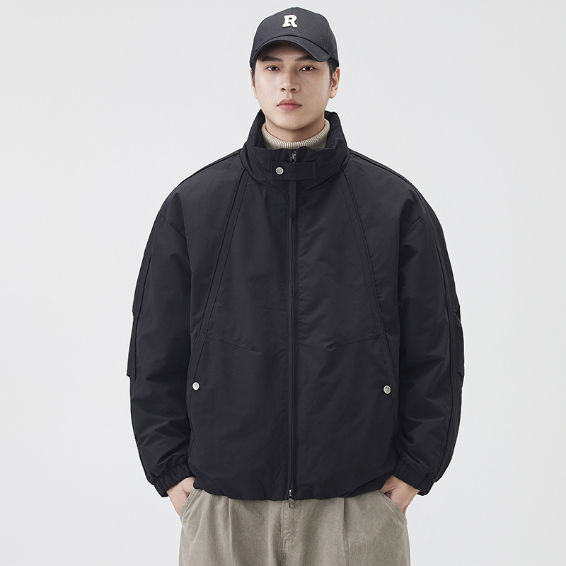 Chaqueta de plumón de cuello vertical para hombres invierno 2025 nueva marca de moda alta sensación de abrigo ligero chaqueta de invierno para hombres