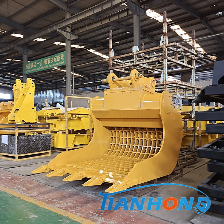 Jining Tianhong Mechanical Excavator Hydraulic Vibration Level Screening Bucket Sandstone Separation Screening Equipment Bucket