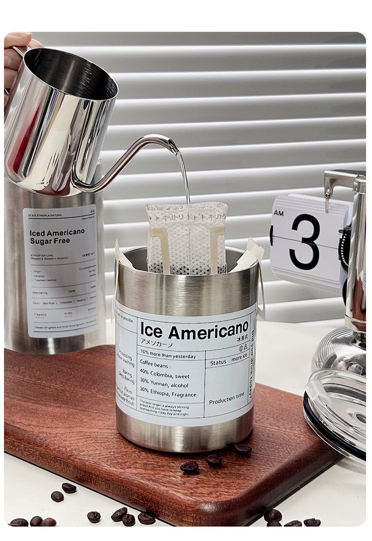 Çapraz Sınır Amerikan Tarzı 304 Paslanmaz Çelik Termos Bardak İns Kahve Bardağı Niş Ürün Büyük Kapasite Taşınabilir Pipet ile Minimalist Çift İçecek Bardağı