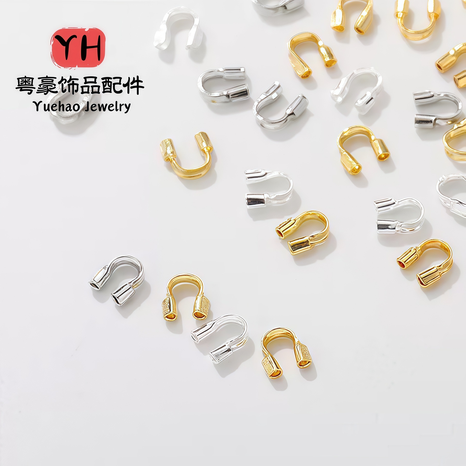14k包金保色护线扣U形马蹄扣diy手工项链串珠材料收尾扣配饰批发