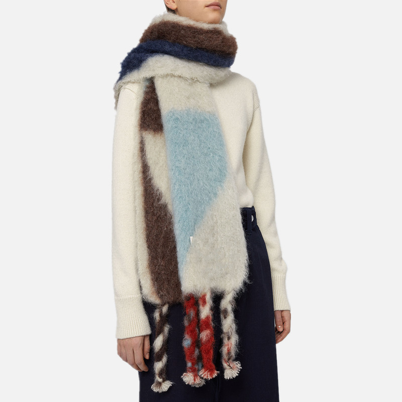 Comercio exterior transfronterizo Arco Iris rayas borla bufanda moda europea y americana larga Cachemira-como colorido bufanda a rayas para las mujeres