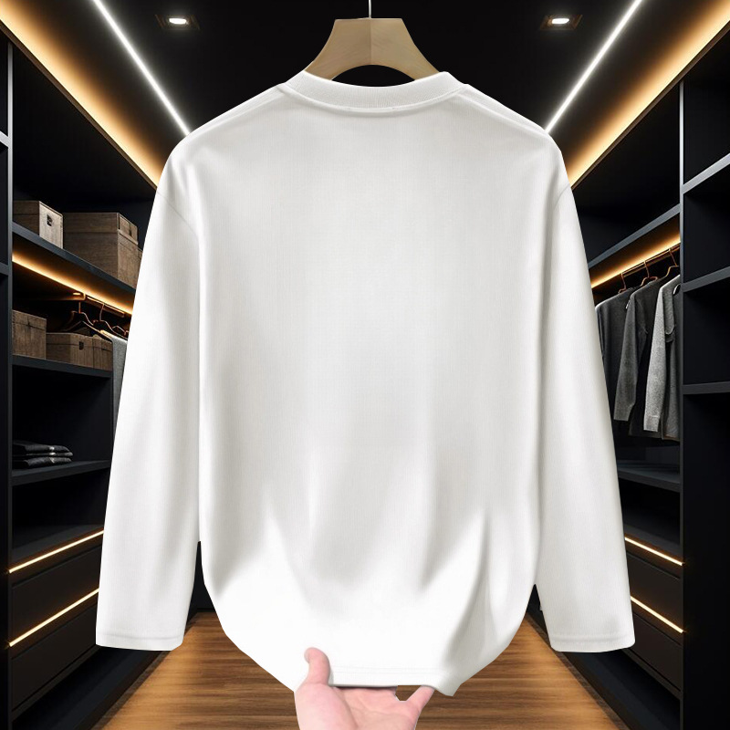 Herren Langarm T-shirt Aus Schwerer Baumwolle Als Thermo-unterhemd_voghion.com