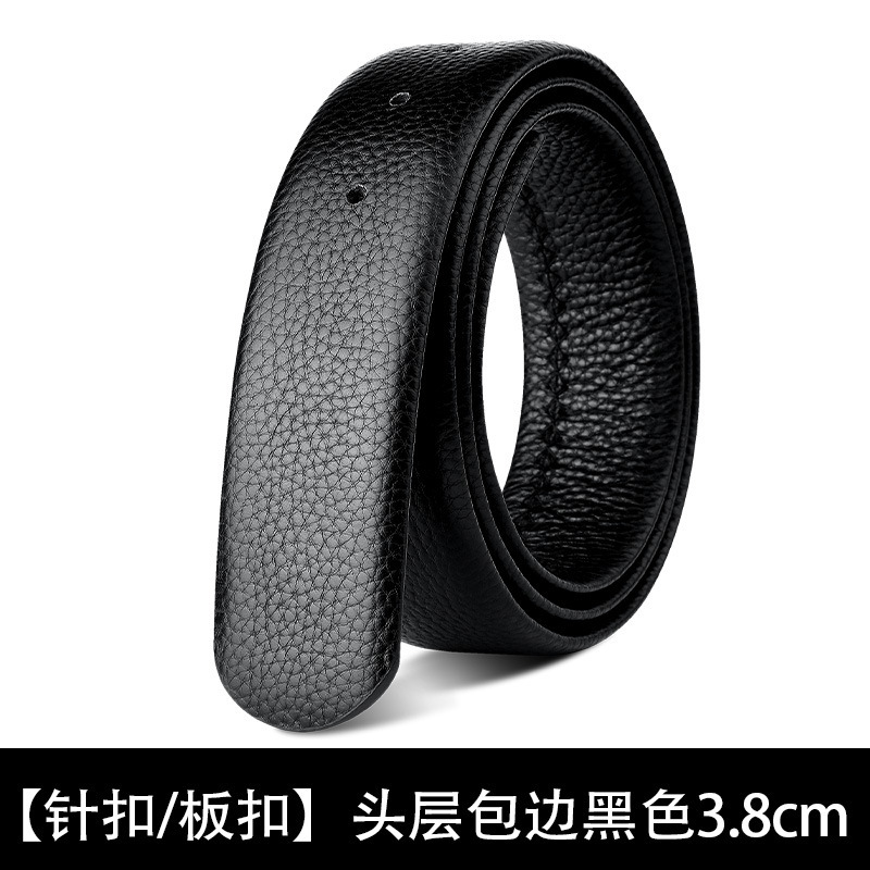 メンズ本革ベルト、自動バックル、ヘッドレス、無頭ベルト、男性用、一層牛革、純粋なベルト、3.5cm幅|undefined