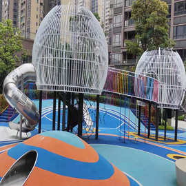 户外不锈钢螺旋滑梯平板室内外网红小区游乐场旋转大型组合滑道