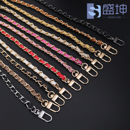 PU leather iron chain zinc alloy lobster claw fastener high-end bag chain accessories crossbody bag chain