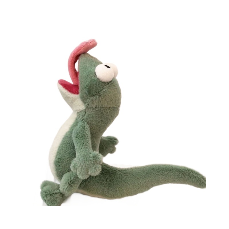 Beaver Transformation Plan Green Sound-Making Lizard Abstract Quirky Toy Figurine with Tongue Out and Magnetic Attachment Gift